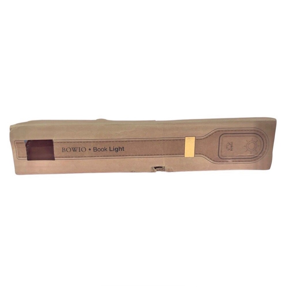 (RB2) BOWIO Book Light Brown Leather Rechargeable Reading Light Open Box⁠